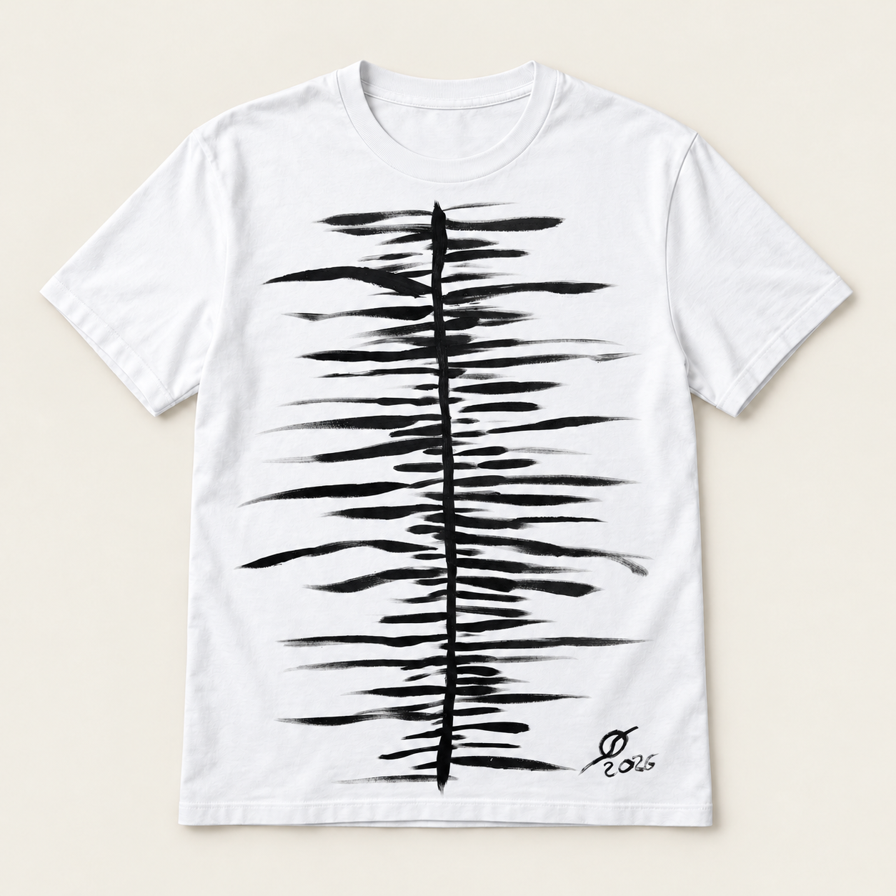 Axis print on a white T-shirt