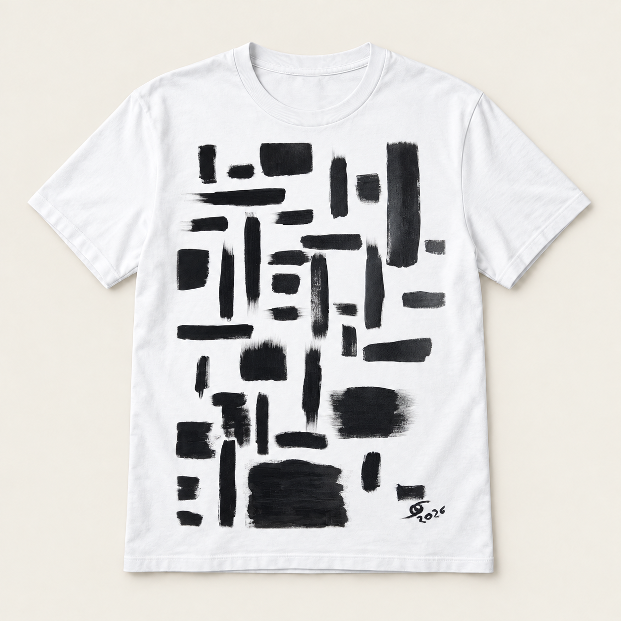 Intervals print on a white T-shirt